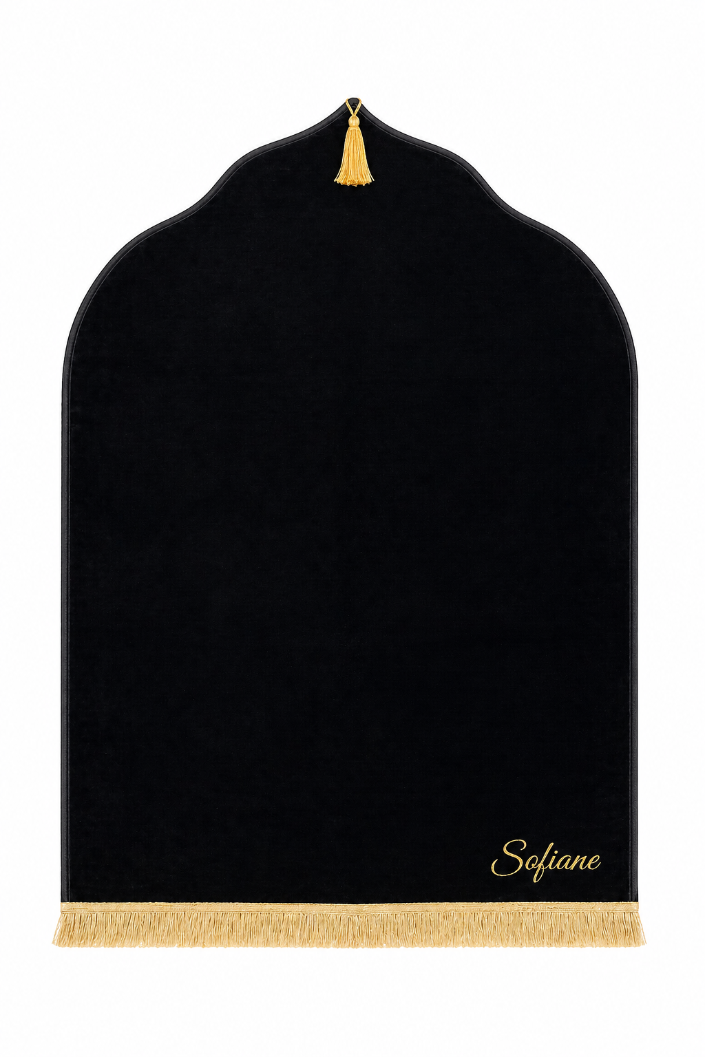 Tapis de prière ultra confortable noir Dini personnalisé