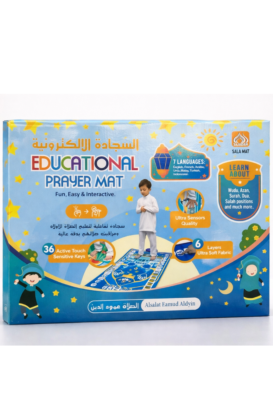 Tapis de prière enfant interactif Sajadah bleu