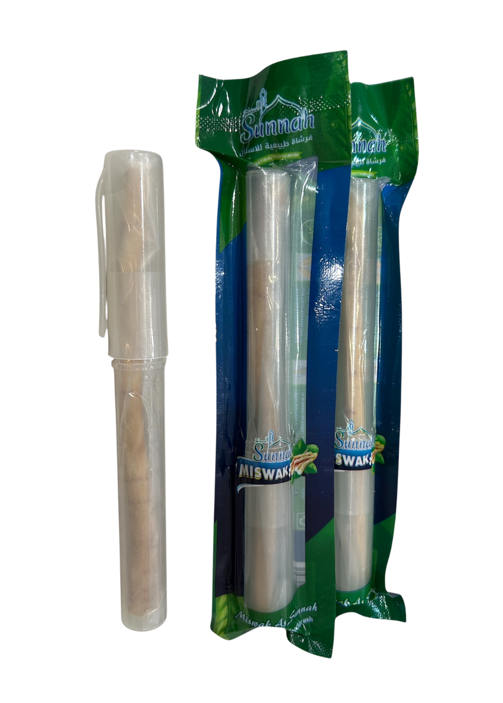 Bâton de siwak Miswak naturel, emballé avec étui, pour une hygiène dentaire traditionnelle