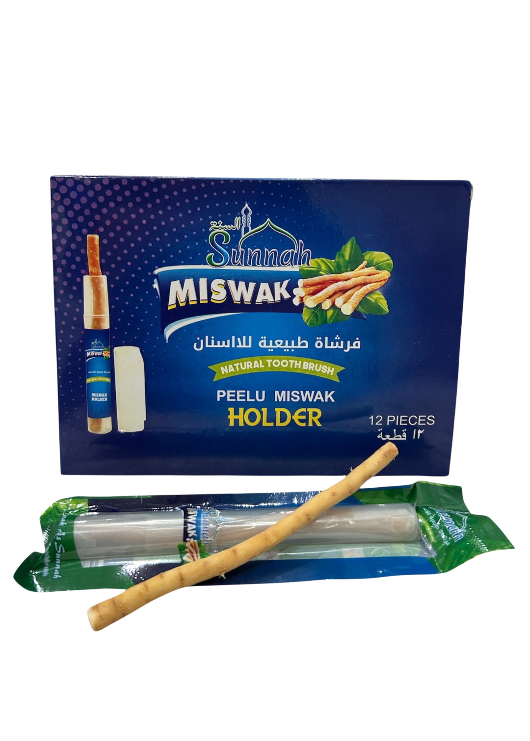 Lots bâtons de siwak Miswak naturel avec étui pour un brossage des dents sain et naturel