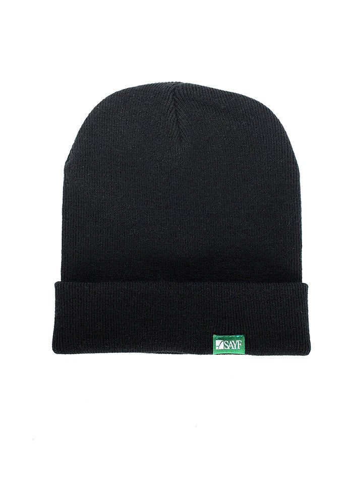 Bonnet SAYF noir avec étiquette - Disponible en boutique ZAYDÎN à Istres