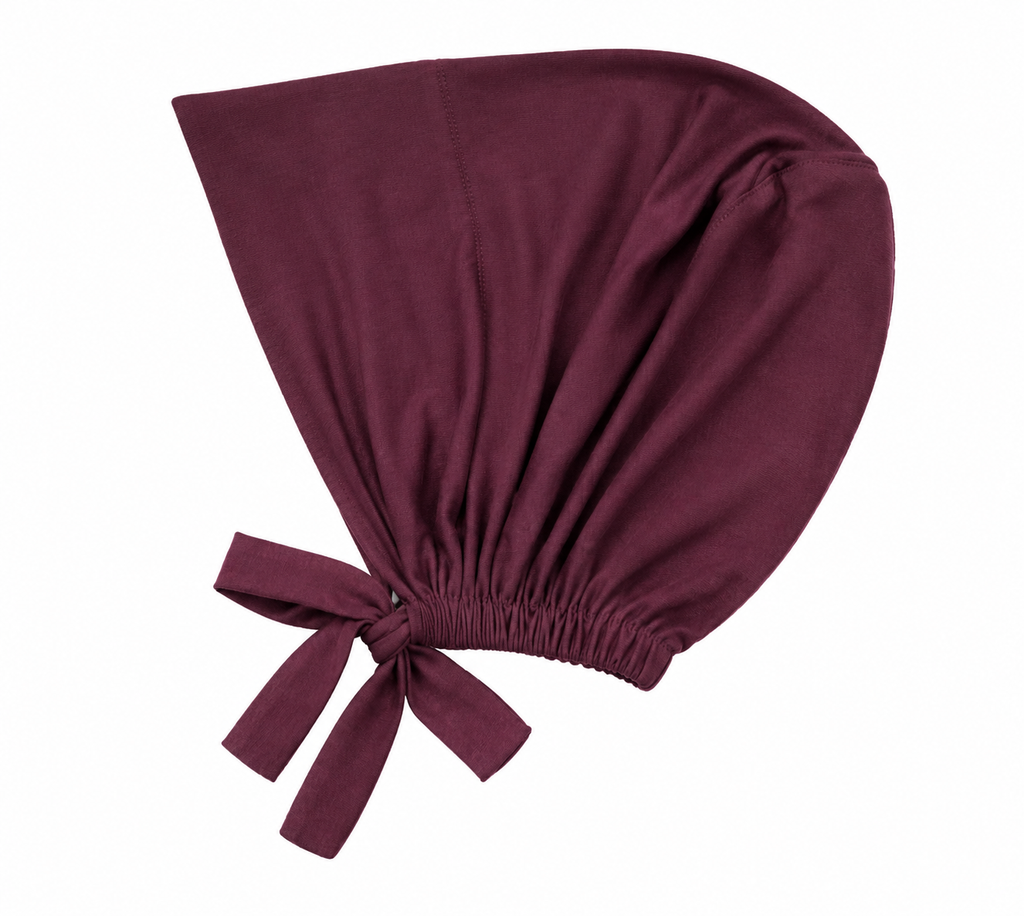Bonnet Violet à nouer 50% coton et Viscose à mettre sous hijab ultra confortable