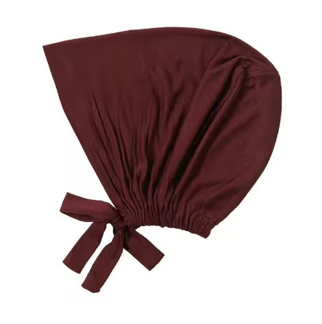 Bonnet brun à nouer 100% viscose à mettre sous hijab ultra confortable