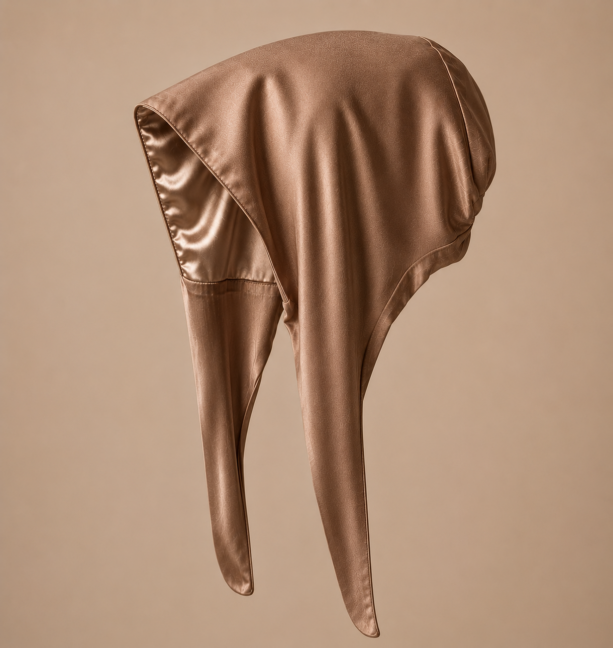 Bonnet sous Hijab à Nouer Satin et Coton marron