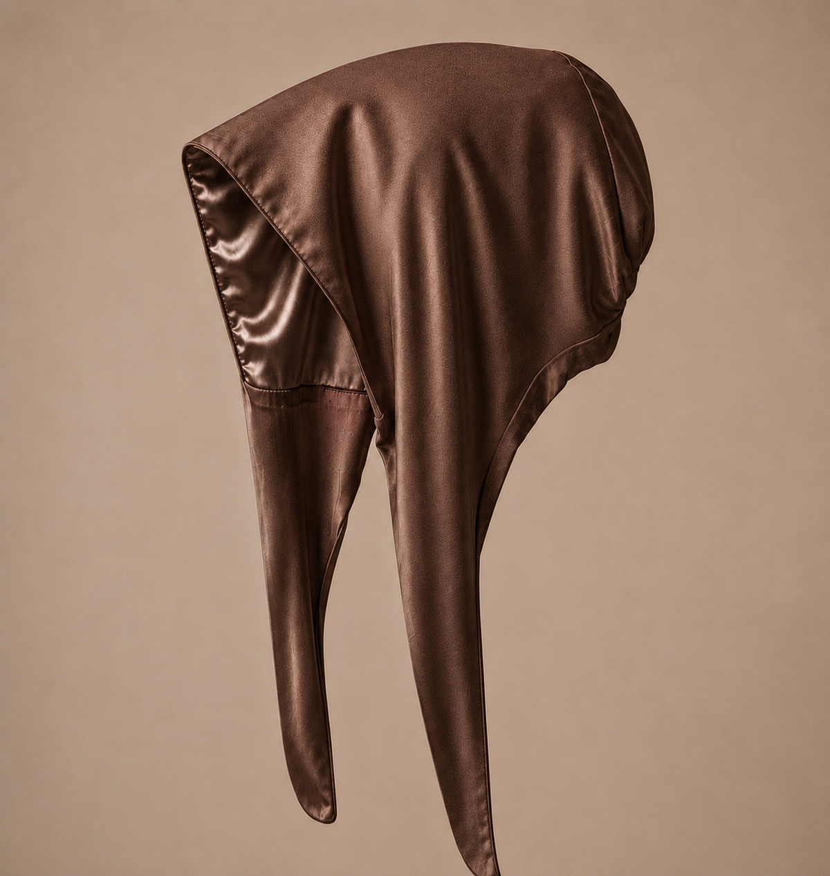 Bonnet sous Hijab à Nouer Satin et Coton marron chocolat
