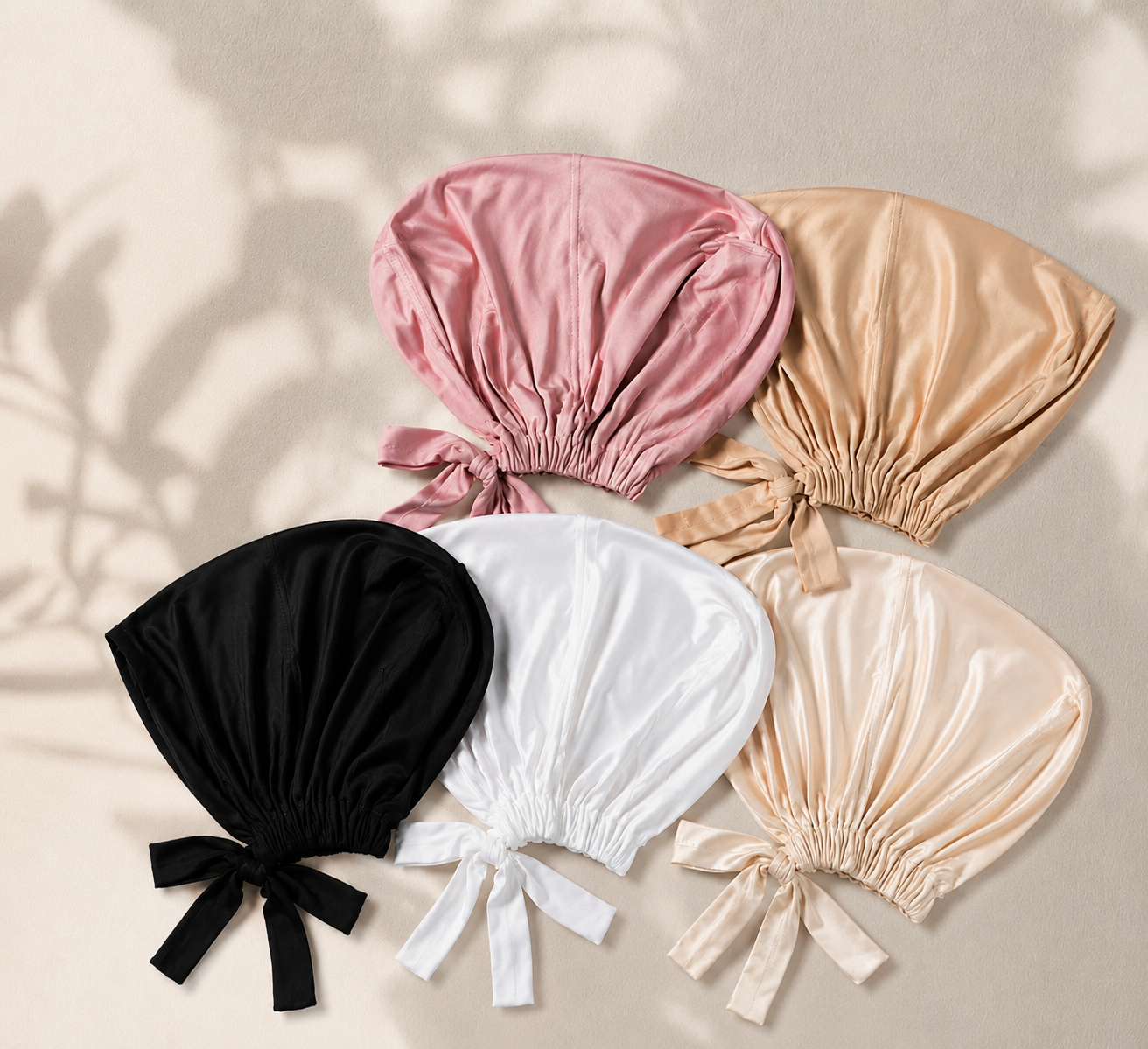 Bonnets sous Hijab à Nouer Satin et Coton 5 coloris 