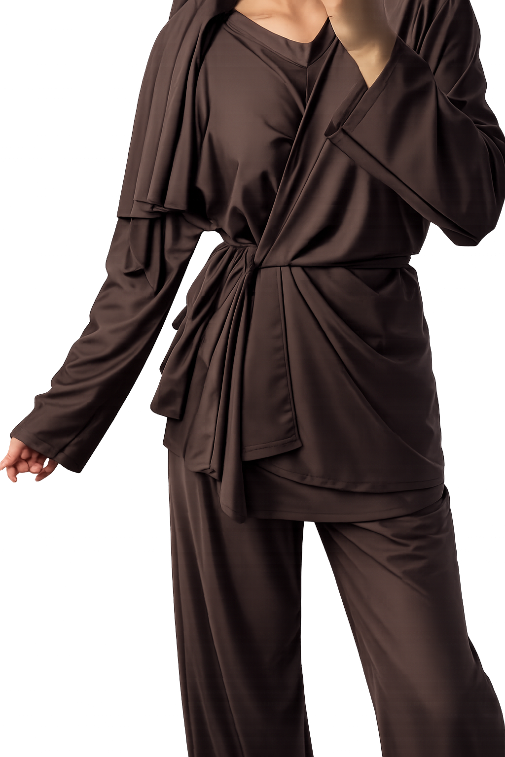 Burkini Kimono 3 pièces taille unique marron préserve la awra