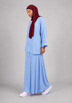 Ensemble haut et jupe femmes léger coloris bleu 