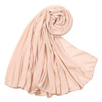 Foulard hijab beige clair en jersey 100% polyester léger et agréable à porter
