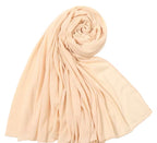 Foulard hijab beige en jersey 100% polyester léger et agréable à porter