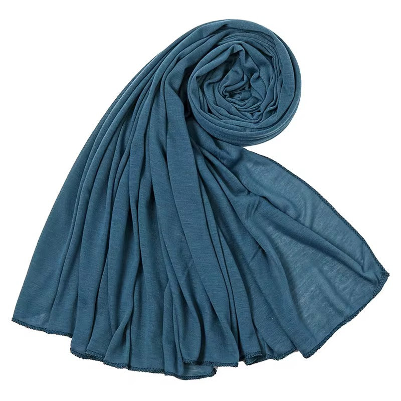 Foulard hijab bleu marine en jersey 100% polyester léger et agréable à porter