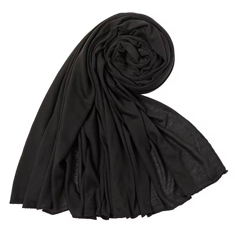 Foulard hijab noir en jersey 100% polyester léger et agréable à porter