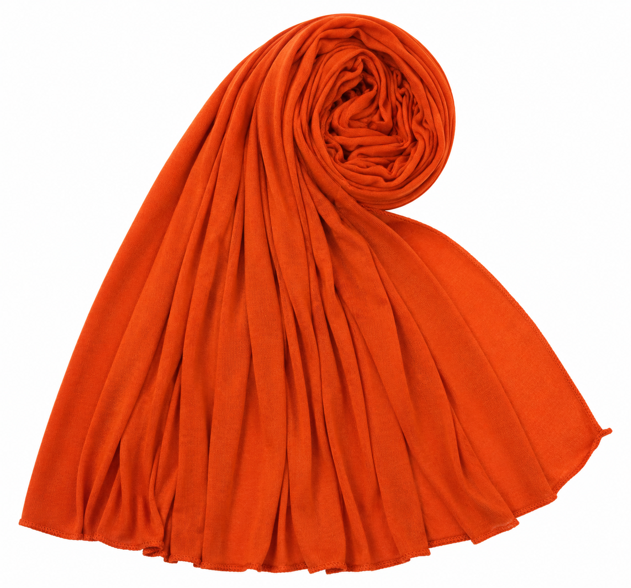 Foulard hijab orange terracotta en jersey 100% polyester léger et agréable à porter