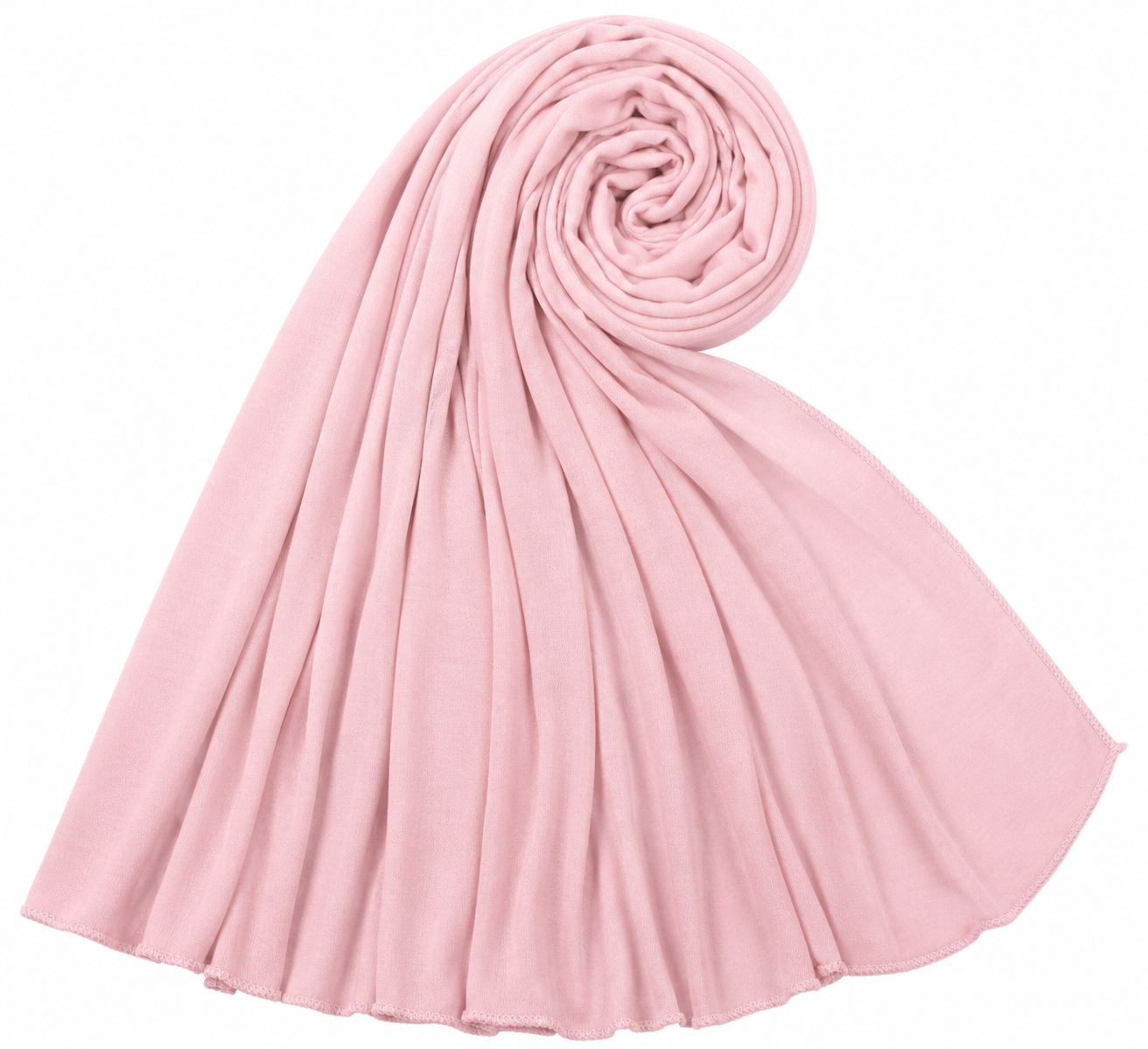 Foulard hijab rose poudré en jersey 100% polyester léger et agréable à porter