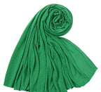 Foulard hijab vert en jersey 100% polyester léger et agréable à porter