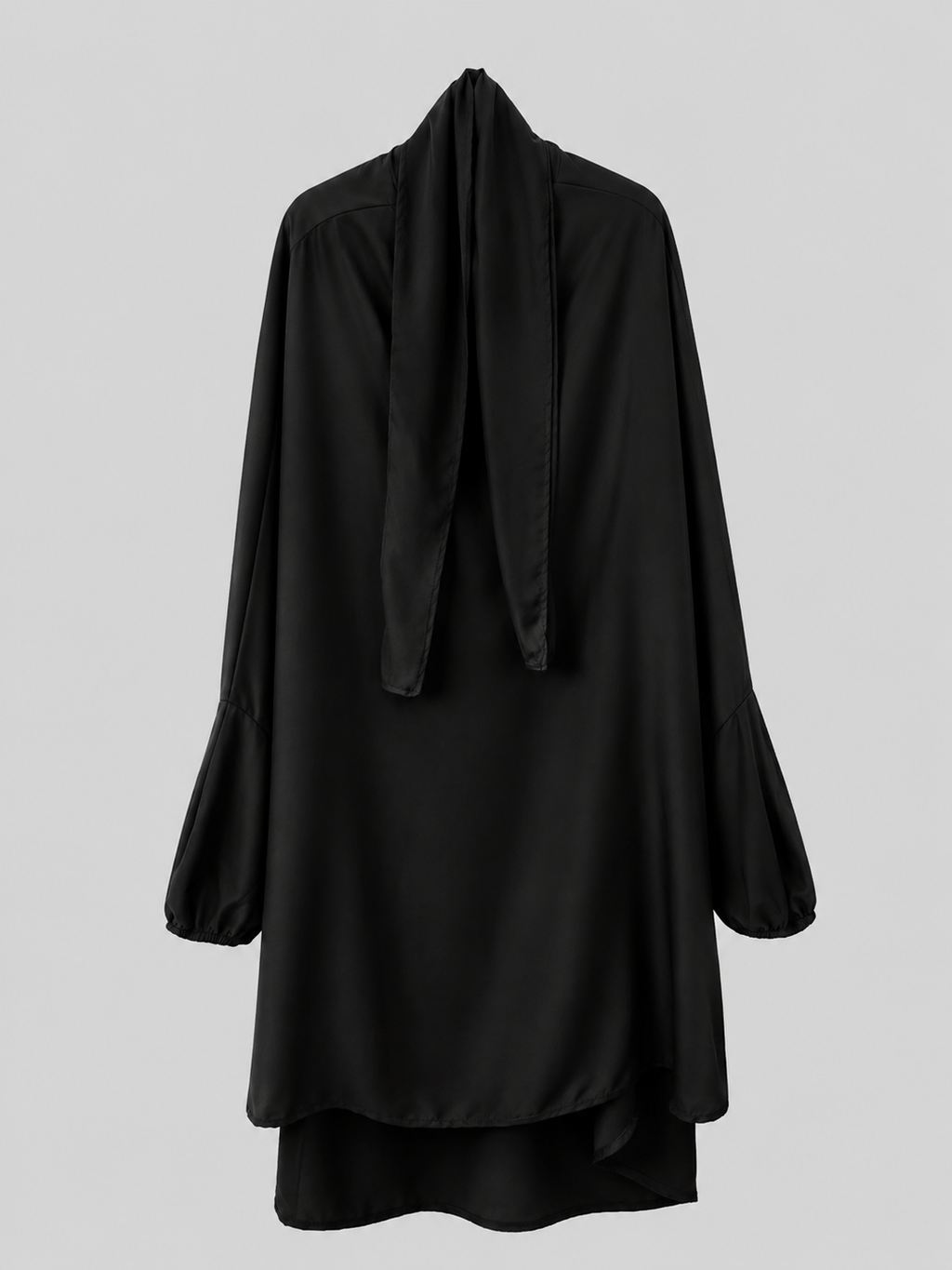 Jilbab noir en soie de medine 2 pieces haut 