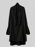 Jilbab noir en soie de medine 2 pieces haut 