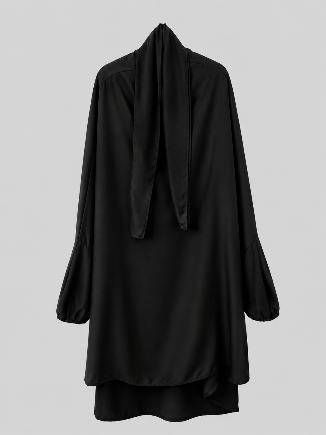 Jilbab noir en soie de medine 2 pieces haut 