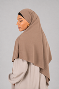 Khimar marron clair en soie de medine 90cm