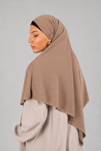Khimar marron clair en soie de medine 90cm