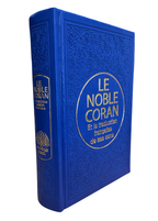 Coran bilingue arabe et français dos de couverture bleu roi 14x21cm 
