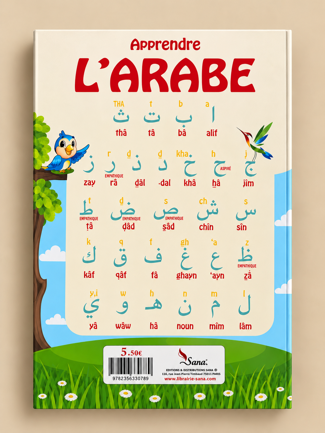 Livre « Apprendre l’ARABE : Méthode intensive pour les francophones » – Sana Kids | 64 pages Verso