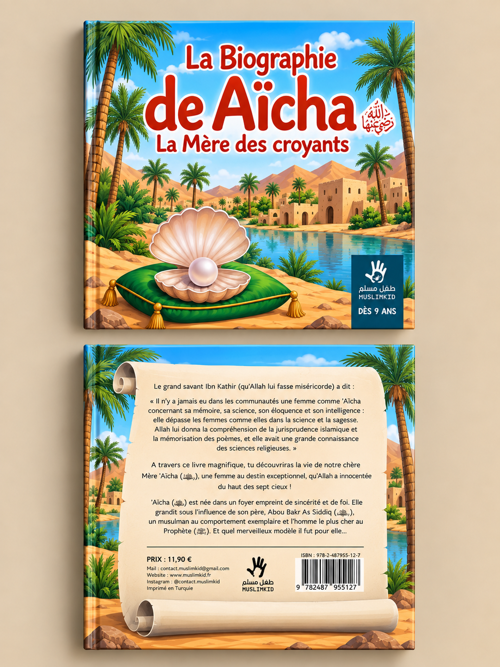 Livre La Biographie de ‘Aicha – La Mere des Croyants | MuslimKid avant et arrière du livre