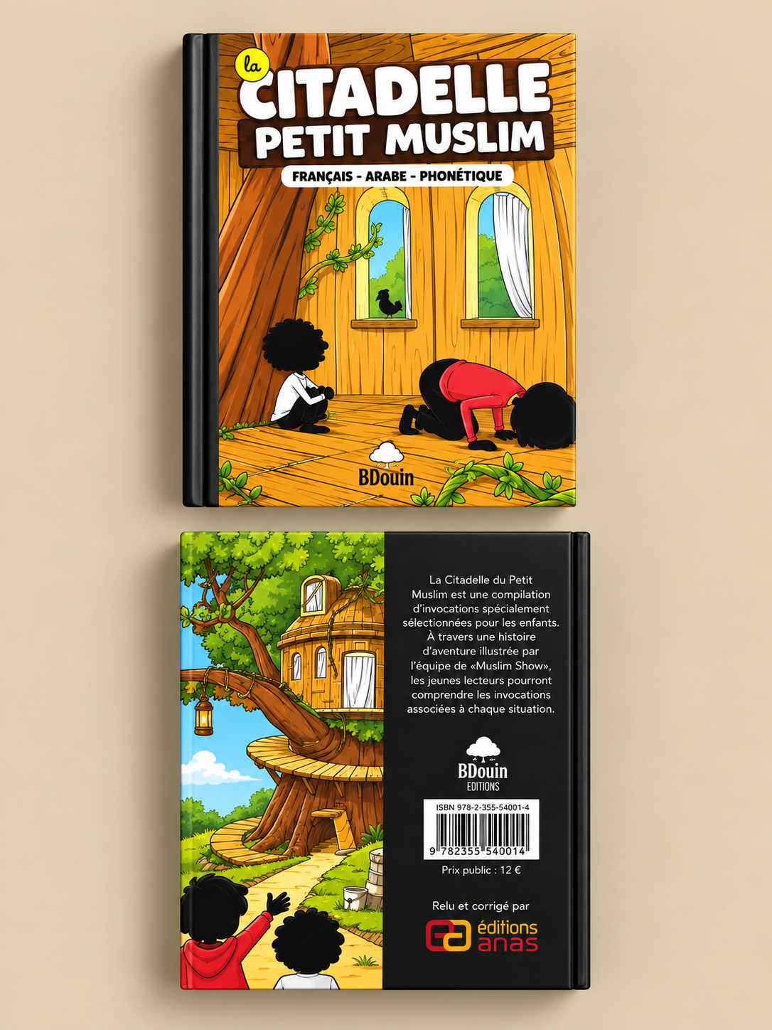 Livre La Citadelle du Petit Muslim – Français, Arabe et Phonétique - Éditions Bdouin avant et arrière du livre