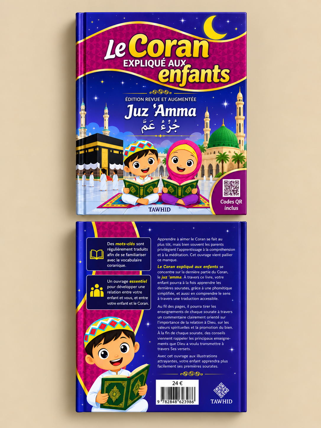 Livre Le Coran expliqué aux enfants – Juz ‘Amma | Éditions Tawhid avant et arrière du livre