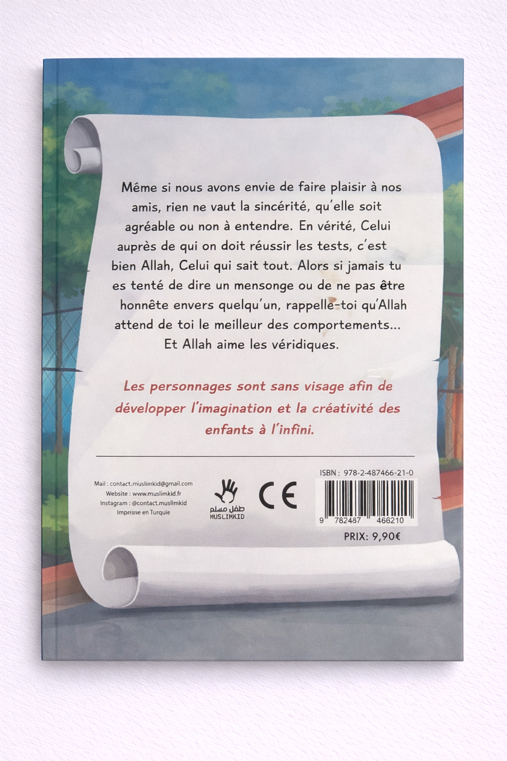 Photo de la 4ème de couverture du livre pour enfants raconte-moi une histoire : l'honnêteté muslimkid - ZAYDÎN