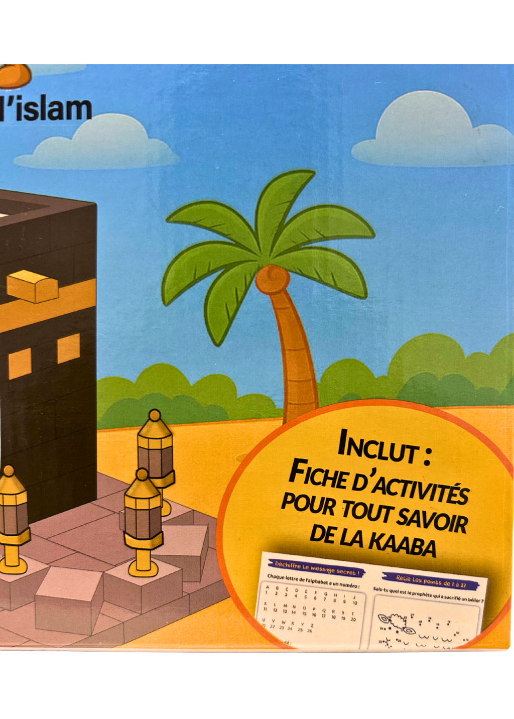 Photo zoom de la boîte du jeu éducatif Ma Kaaba à construire pour enfants de + de 5ans - construisez une reproduction de la Kaaba