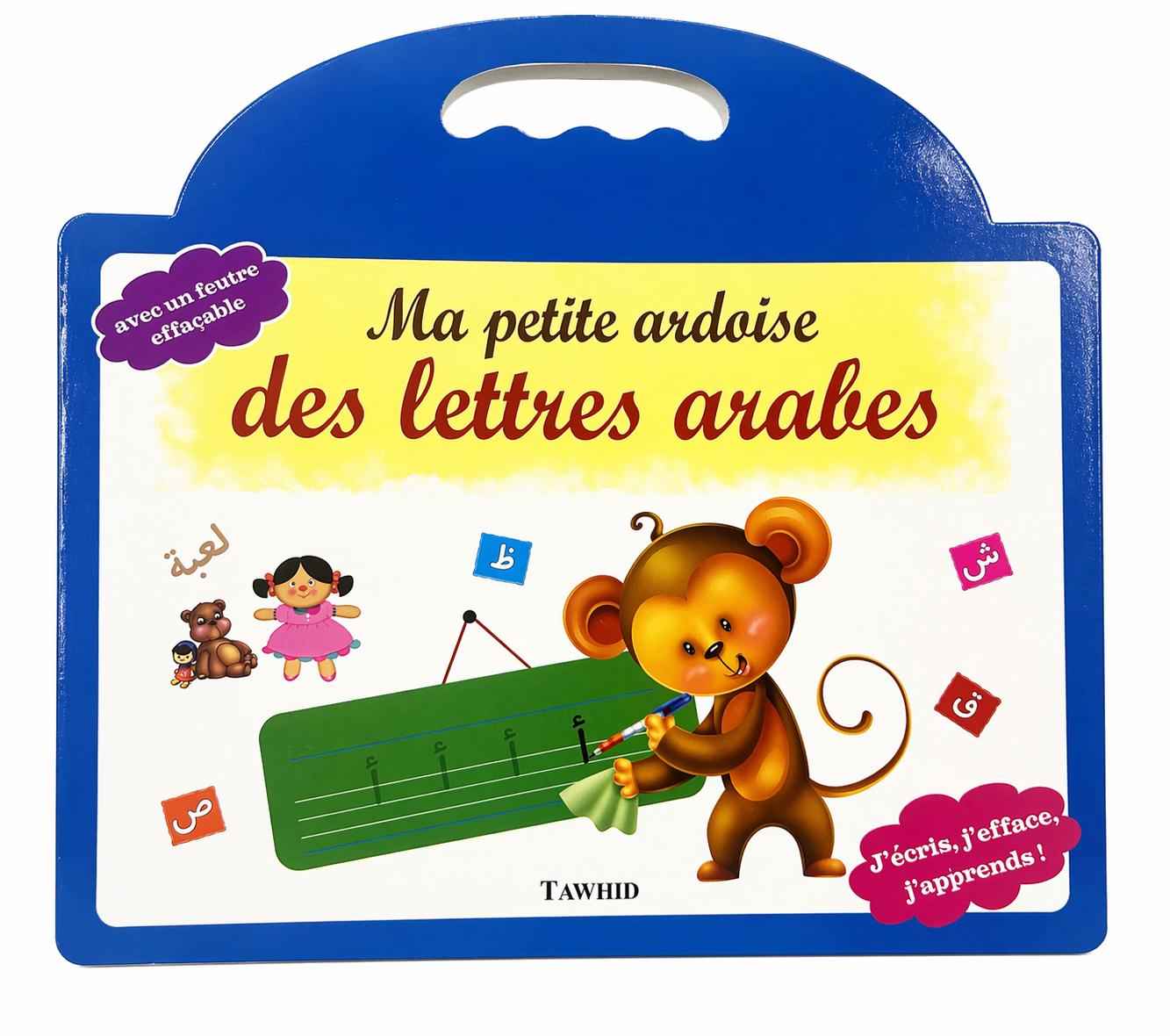 Ardoise éducative pour enfants pour apprendre les lettres arabes, avec feutre effaçable inclus