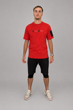 Mannequin entier avec le t-shirt ZAYDIN rouge et noir Red Shadow