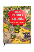 Couverture du livre éducatif pour enfants avec 42 histoires du Coran et illustrations colorées