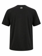 Photo de dos du t-shirt Original ZAYDÎN noir avec logo + pastille ton sur ton