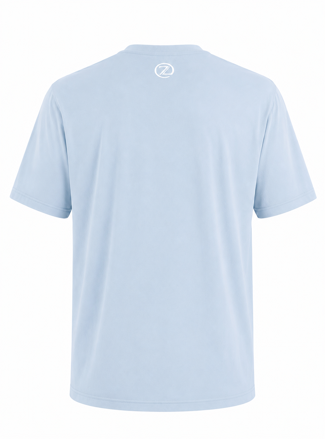 Phorto de dos du t-shirt Original ZAYDÎN Skyline bleu ciel et blanc