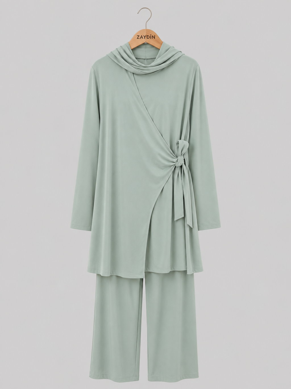 Photo du burkini Kimono 3 pièces Vert d'eau sur cintre