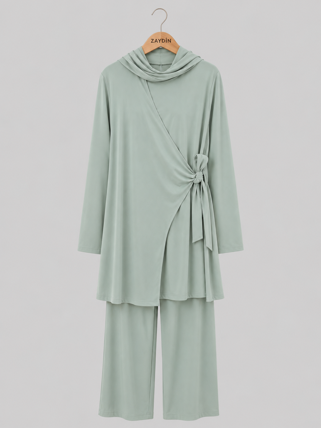 Photo du burkini Kimono 3 pièces Vert d'eau sur cintre