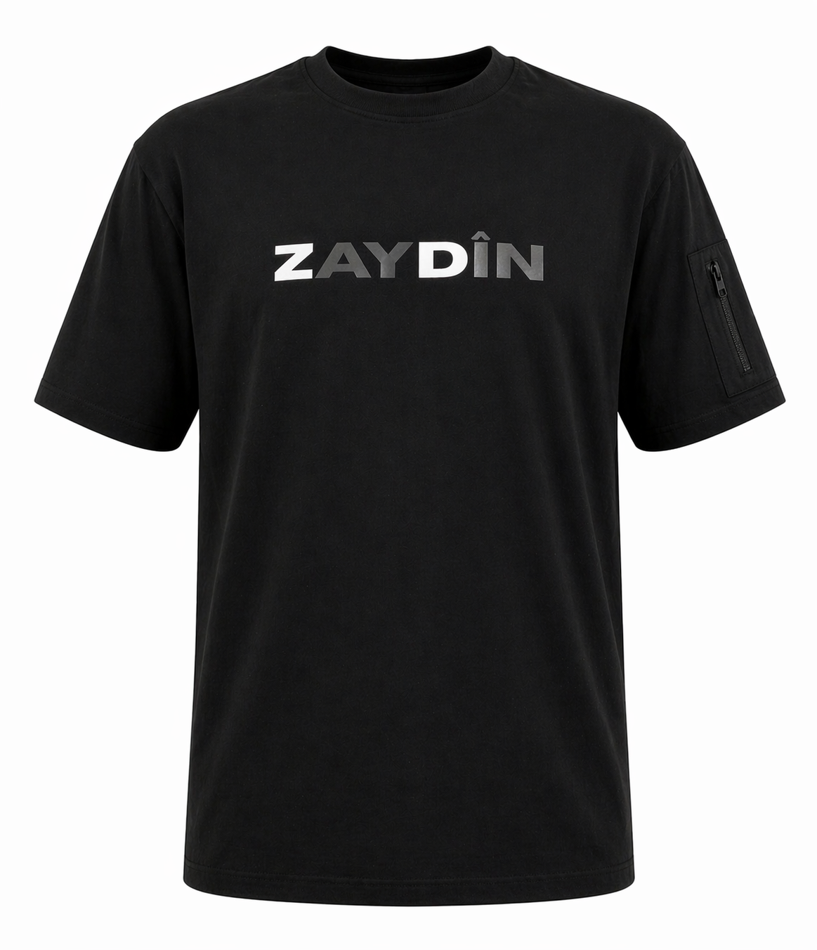 Photo du t-shirt Original ZAYDÎN noir de face 100% coton ultra confortable