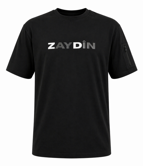 Photo du t-shirt Original ZAYDÎN noir de face 100% coton ultra confortable
