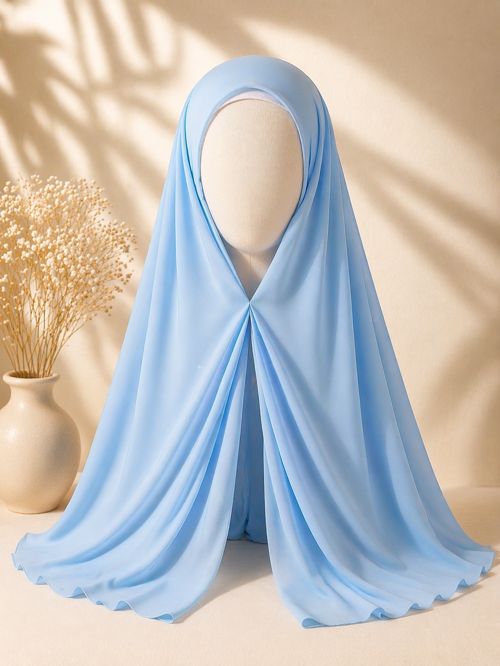 Photo foulard hijab aimanté bleu turquoise léger et facile à mettre