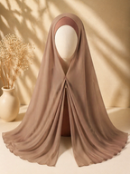 Photo foulard hijab aimanté marron clair léger et facile à mettre