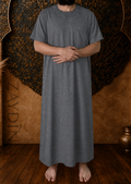 Qamis El Atlas Gris Foncé Manches Courtes