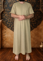 Qamis coton al atlas manches courtes coloris beige 