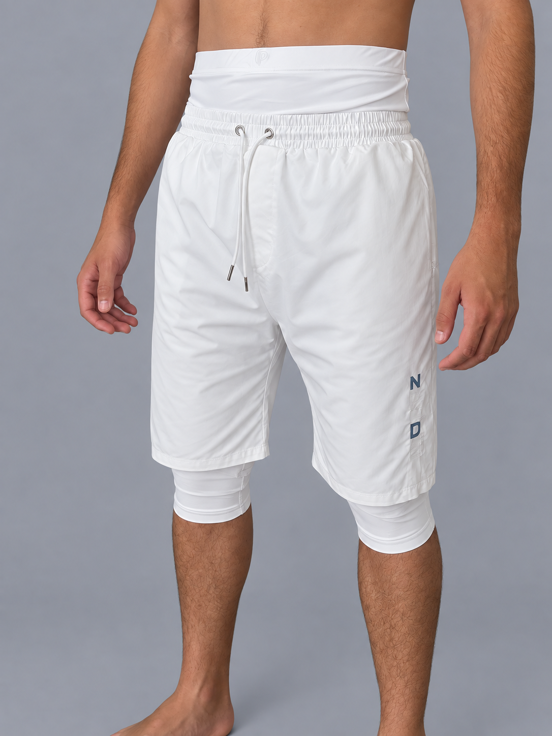 Sarouel de Bain ZAYDÎN Azure Wave Blanc