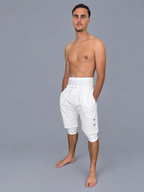 Sarouel de Bain ZAYDÎN Azure Wave Blanc photo de loin