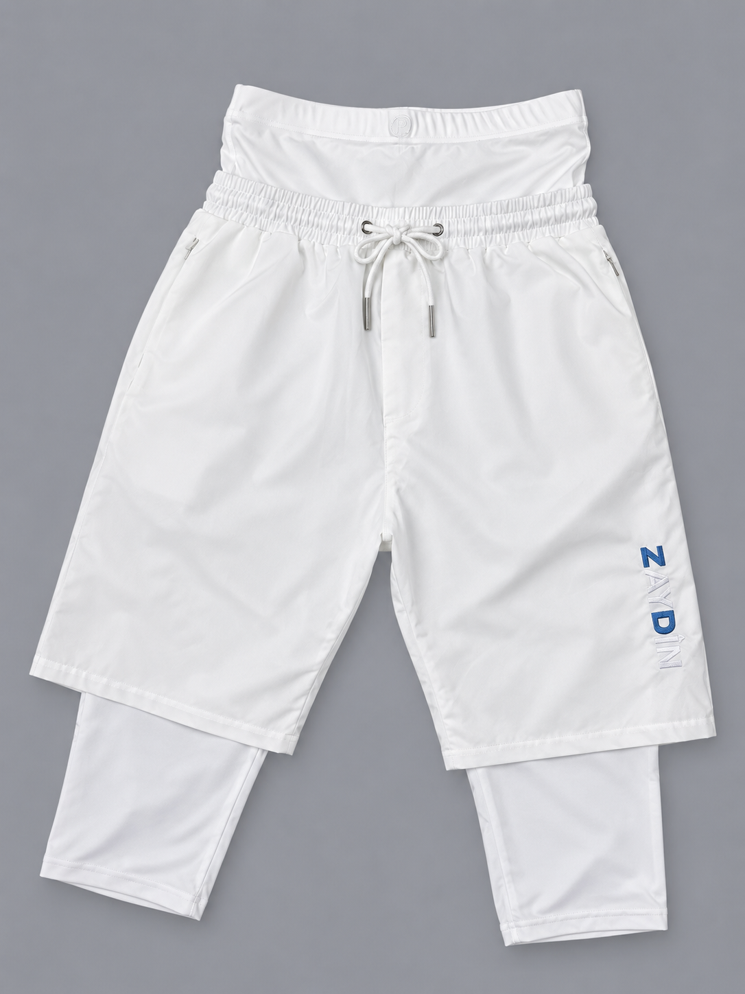 Sarouel de Bain ZAYDÎN Azure Wave Blanc photo seul
