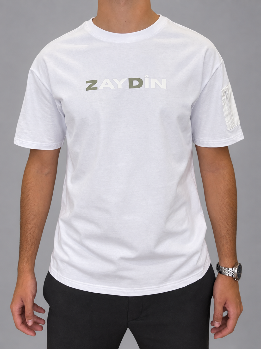 T-shirt ZAYDIN Original blanc de dos zoom