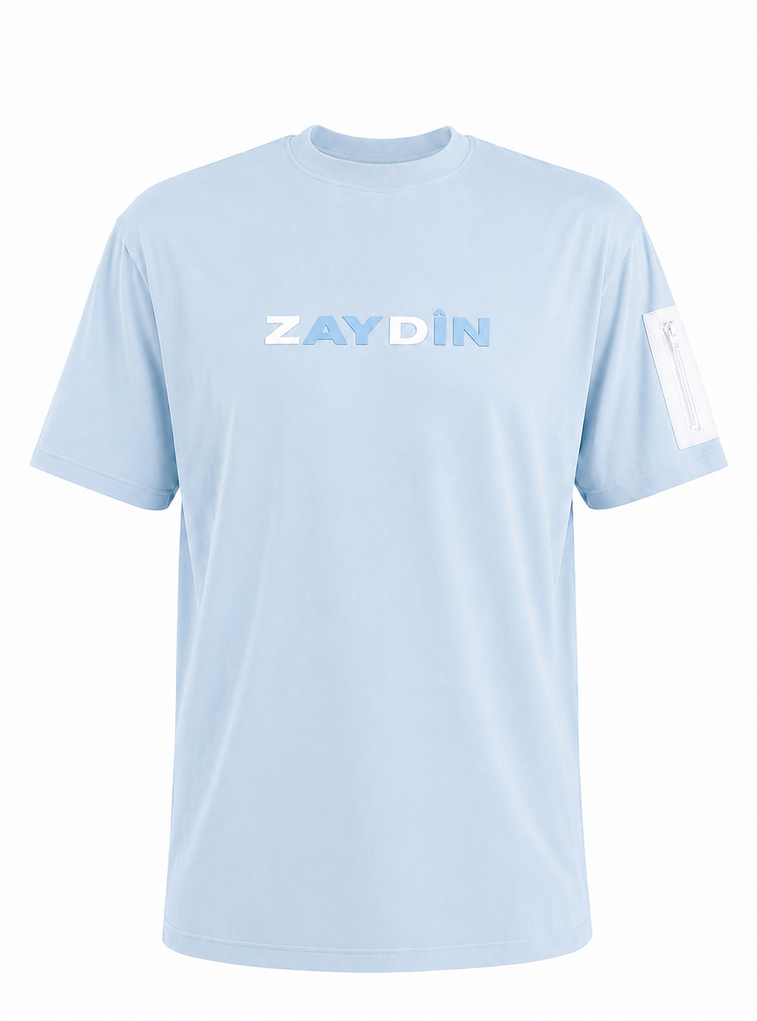 t-shirt bleu ciel et blanc original ZAYDÎN Skyline