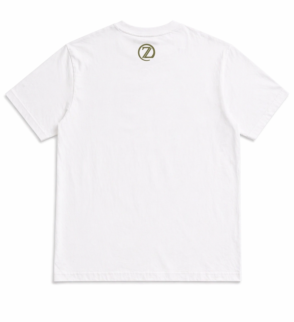 T shirt Original ZAYDÎN blanc de dos 100% coton ultra confortable 